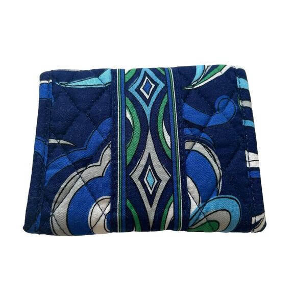 NWT Vera Bradley Mosaic Mediterranean Blue Mixed Print Cloth Pocket Wallet - Picture 3 of 6
